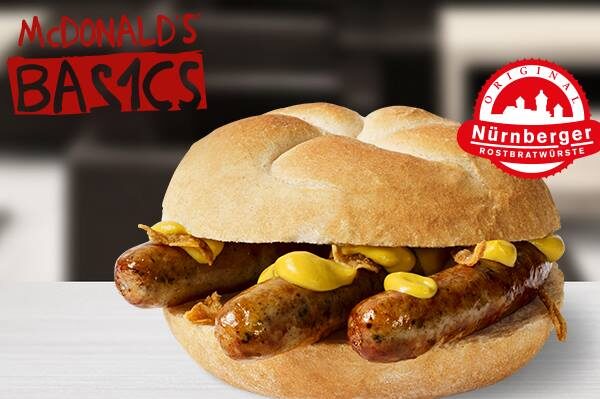 Mcdonalds Nürnburger" mit Nürnberger Rostbratwürstchen