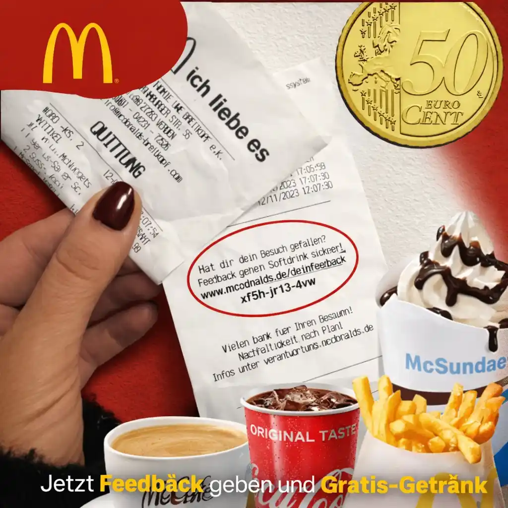 McDonalds Feedback 2026 – Gratis Kaffee & Cola sichern 11 Mcdonalds Feedback reviews