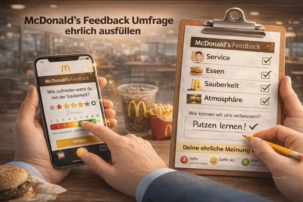 Schritt 5: McDonald’s Feedback Umfrage ehrlich ausfüllen - Mcdonalds feedback