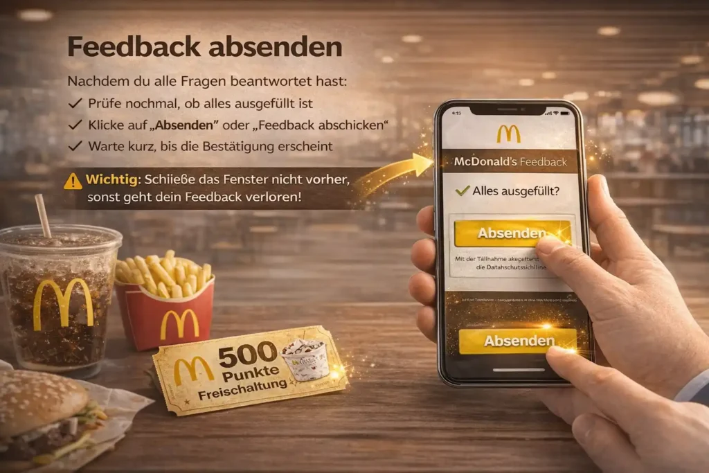 Schritt 6: Feedback absenden - Mcdonalds feedback