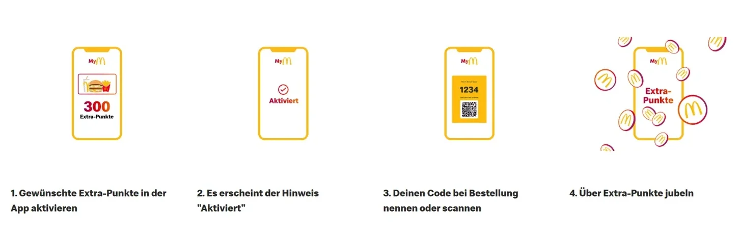 So aktivierst du Extra-Punkte in vier Schritten - McDonalds Feedback App